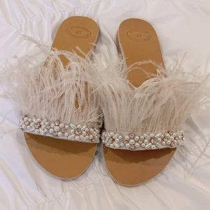 Etsy Customized Feather Sandals NWOT